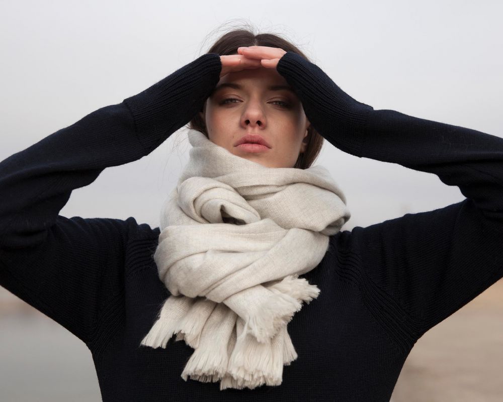 BUFANDY | Sjaal Solid XS - White Canvas